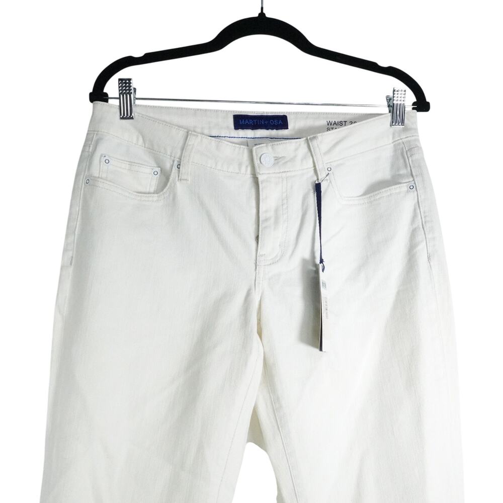 New Martin + Osa Slim Skinny Jeans Size 29 Salt Wash White Denim Stretch 29x31 - Picture 2 of 13